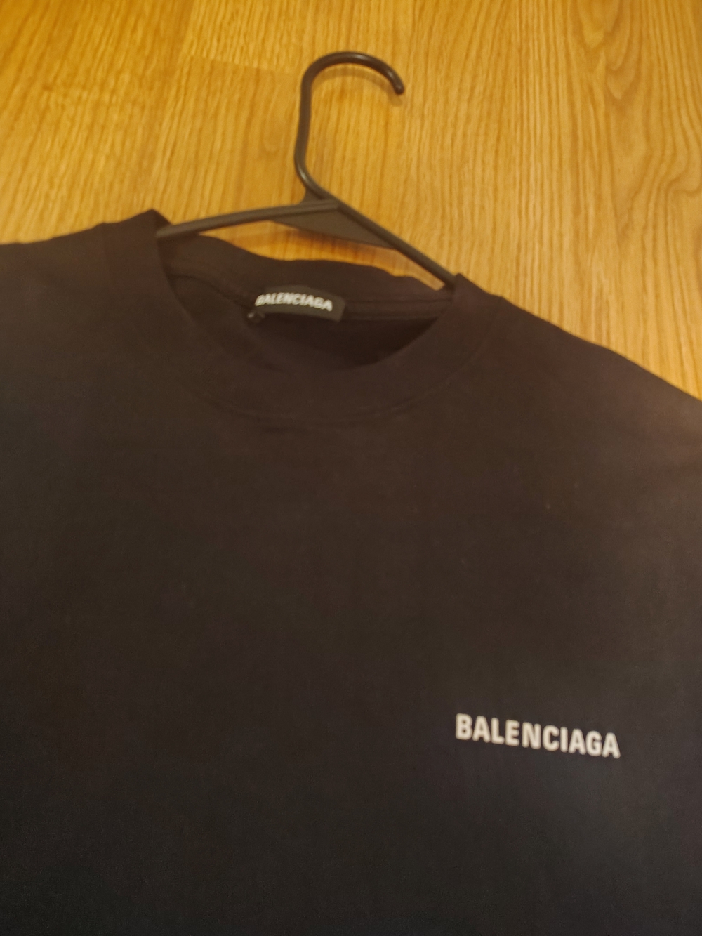 Balenciaga Men’s Black Logo Crewneck T-Shirt